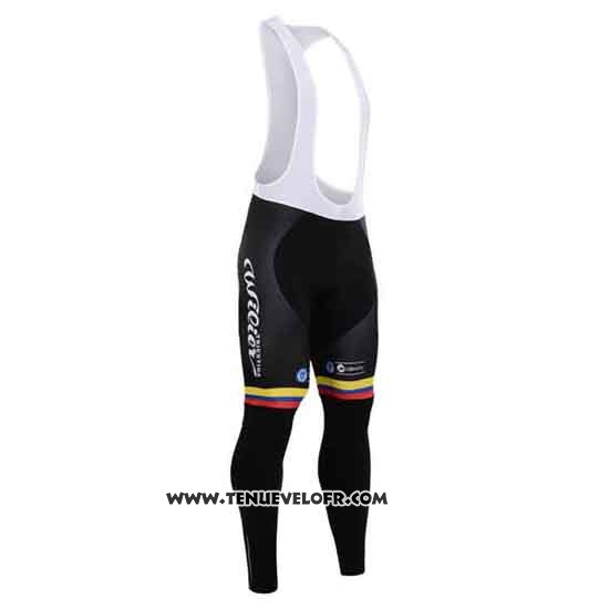 2015 Maillot Ciclismo La colombie Noir et Jaune Manches Longues et Cuissard